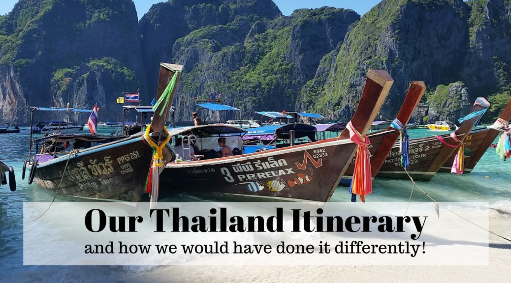 Our thailand itinerary and how we would have done it differently - Longtail boats on koh phi phi in maya bay