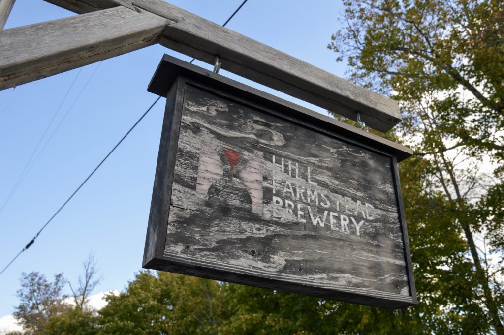 Sign outside of Hill Farmstead Brewery