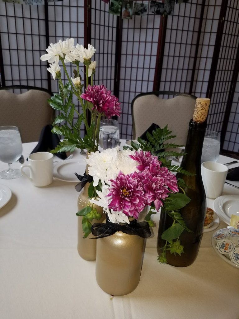 DYI Centerpieces for my Grandma's party that I made while home for the summer