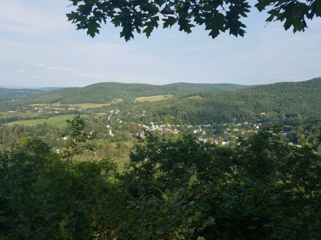 View of downtown on our hike on our summer trip to woodstock, vt