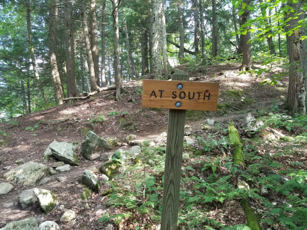 Thundering falls trail sign for AT South