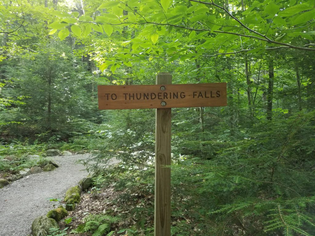 Thundering falls trail sign